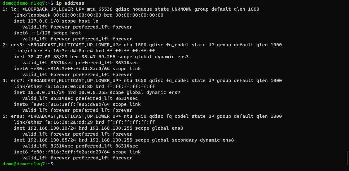 Tampilan IP Address Sudah Terkoneksi