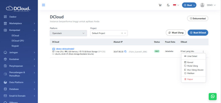 Penyimpanan Pada DCloud - Dokumentasi DCloud
