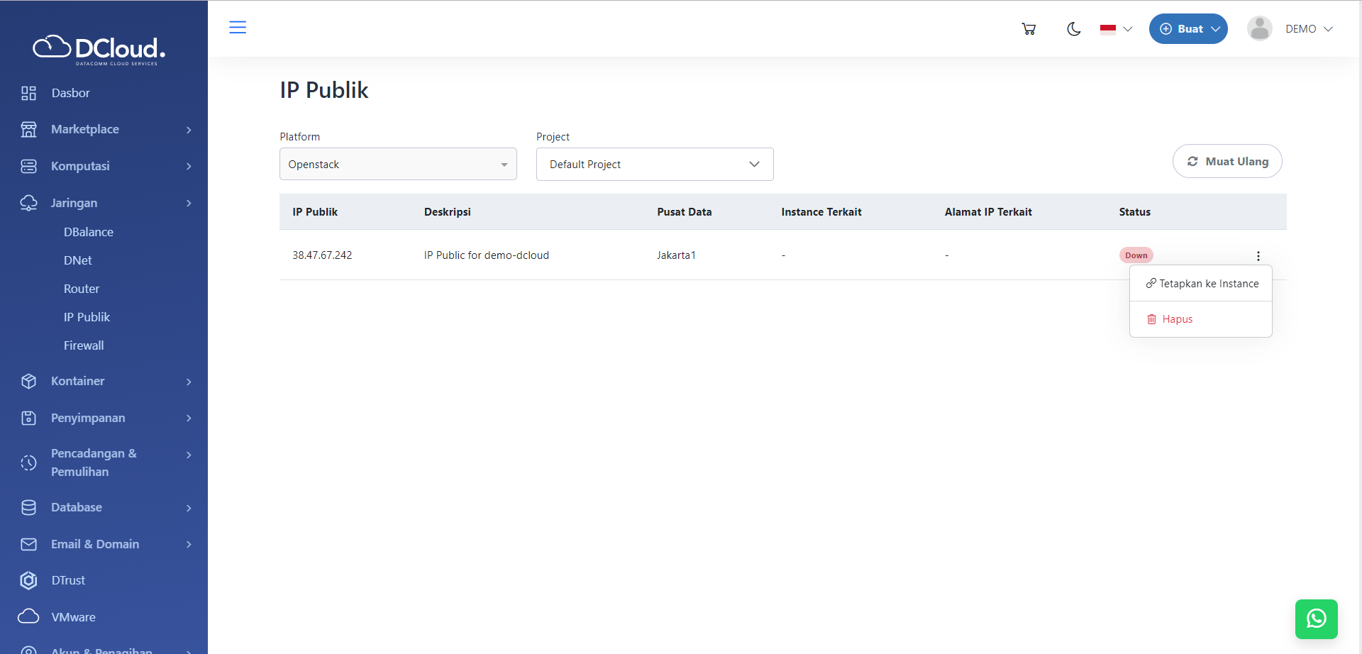 Halaman Pilihan Hapus