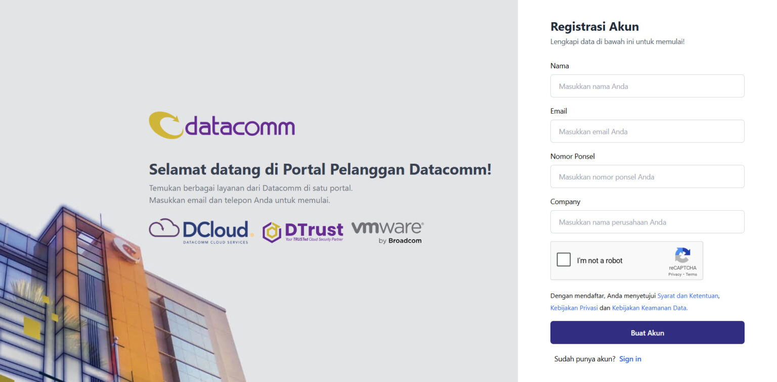 Registrasi dan Verifikasi Akun - Dokumentasi DCloud