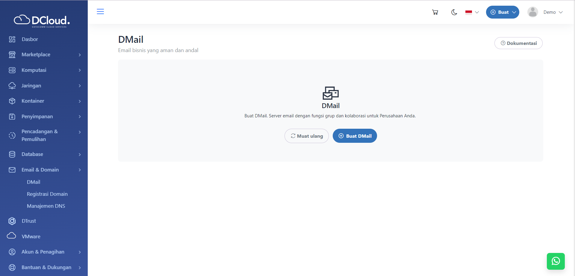Halaman Layanan DMail