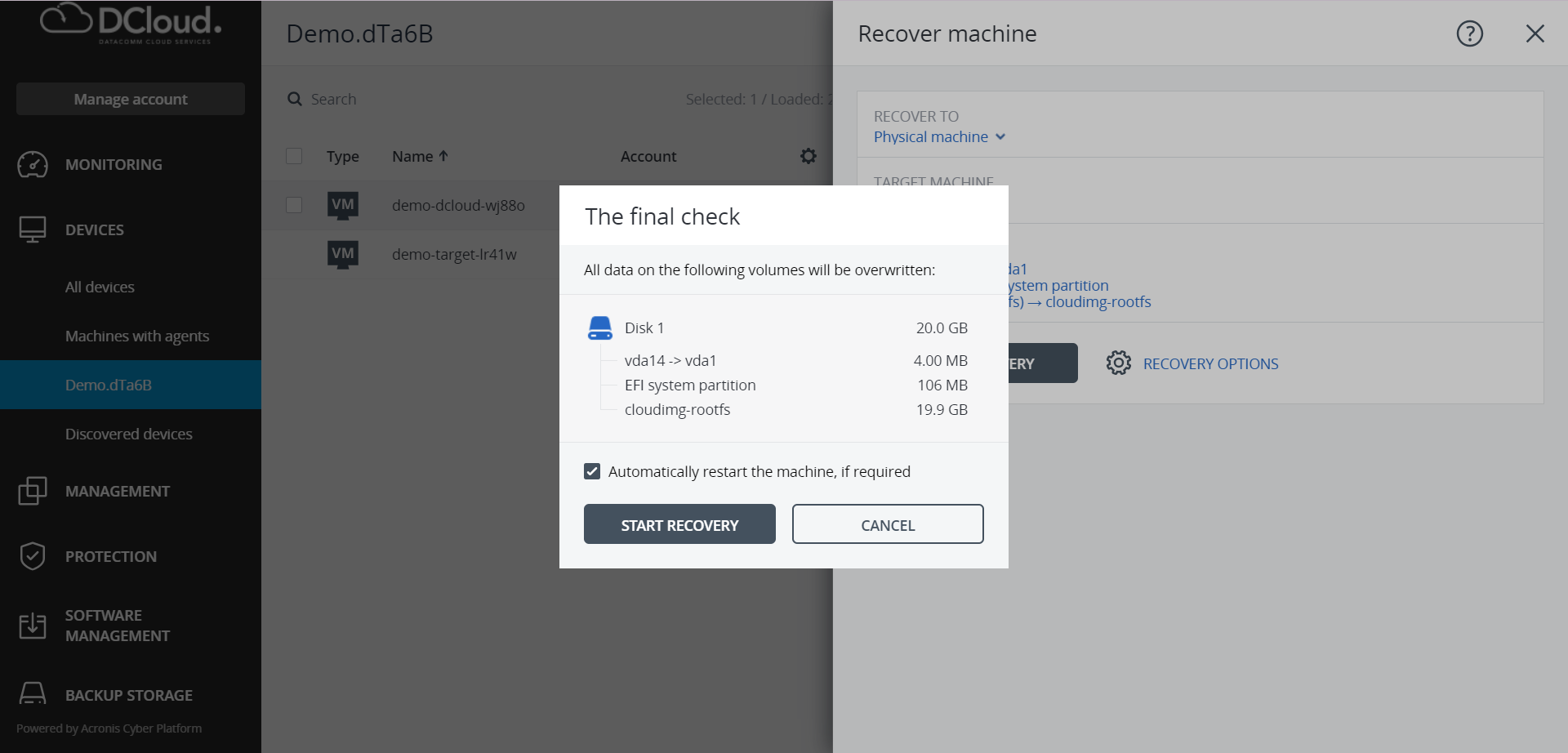 DBackup Recovery Final Check