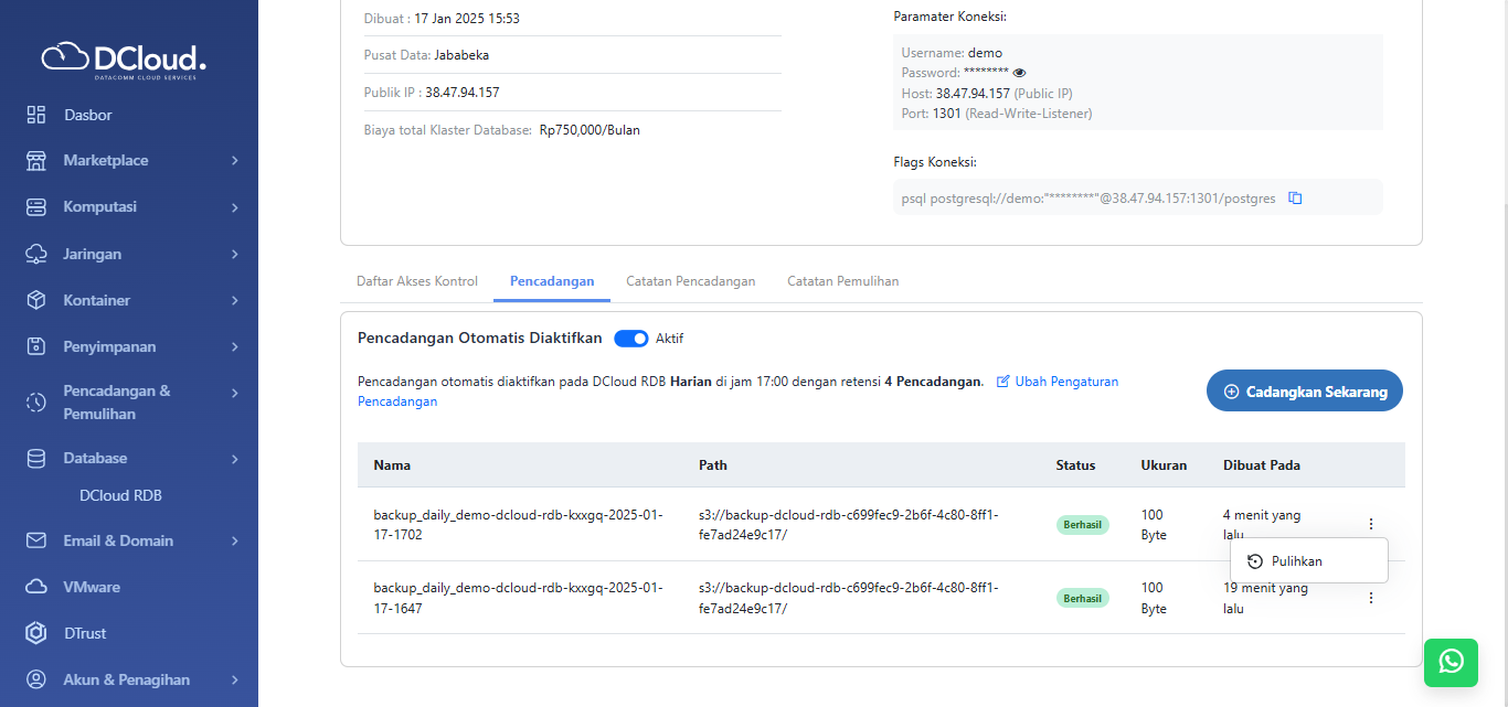 Halaman Pencadangan Titik Tiga