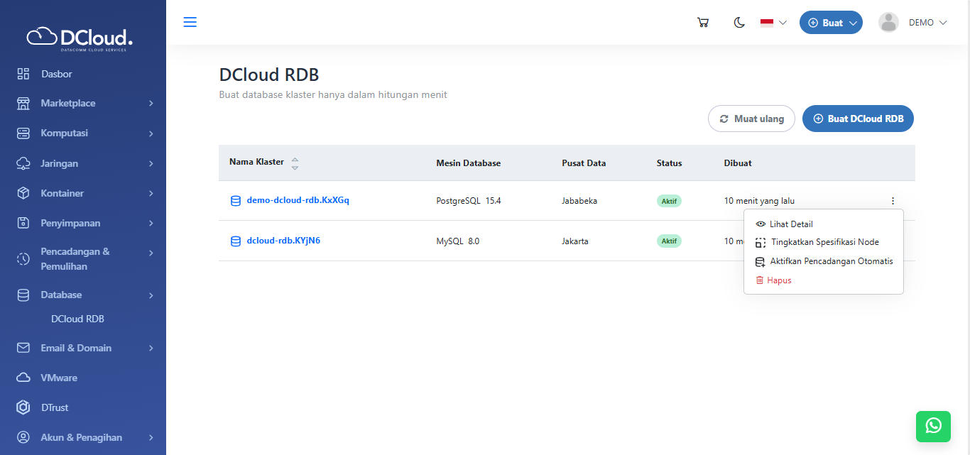 Halaman Pilihan Aktifkan