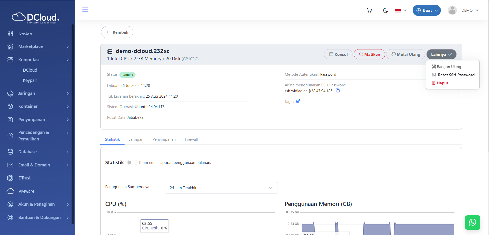 Halaman Detail Aksi Lainnya