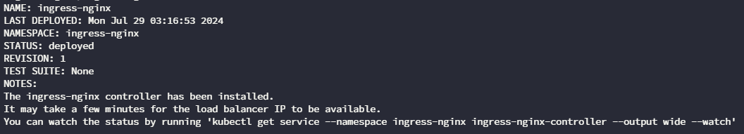 Install Ingress-nginx Berhasil