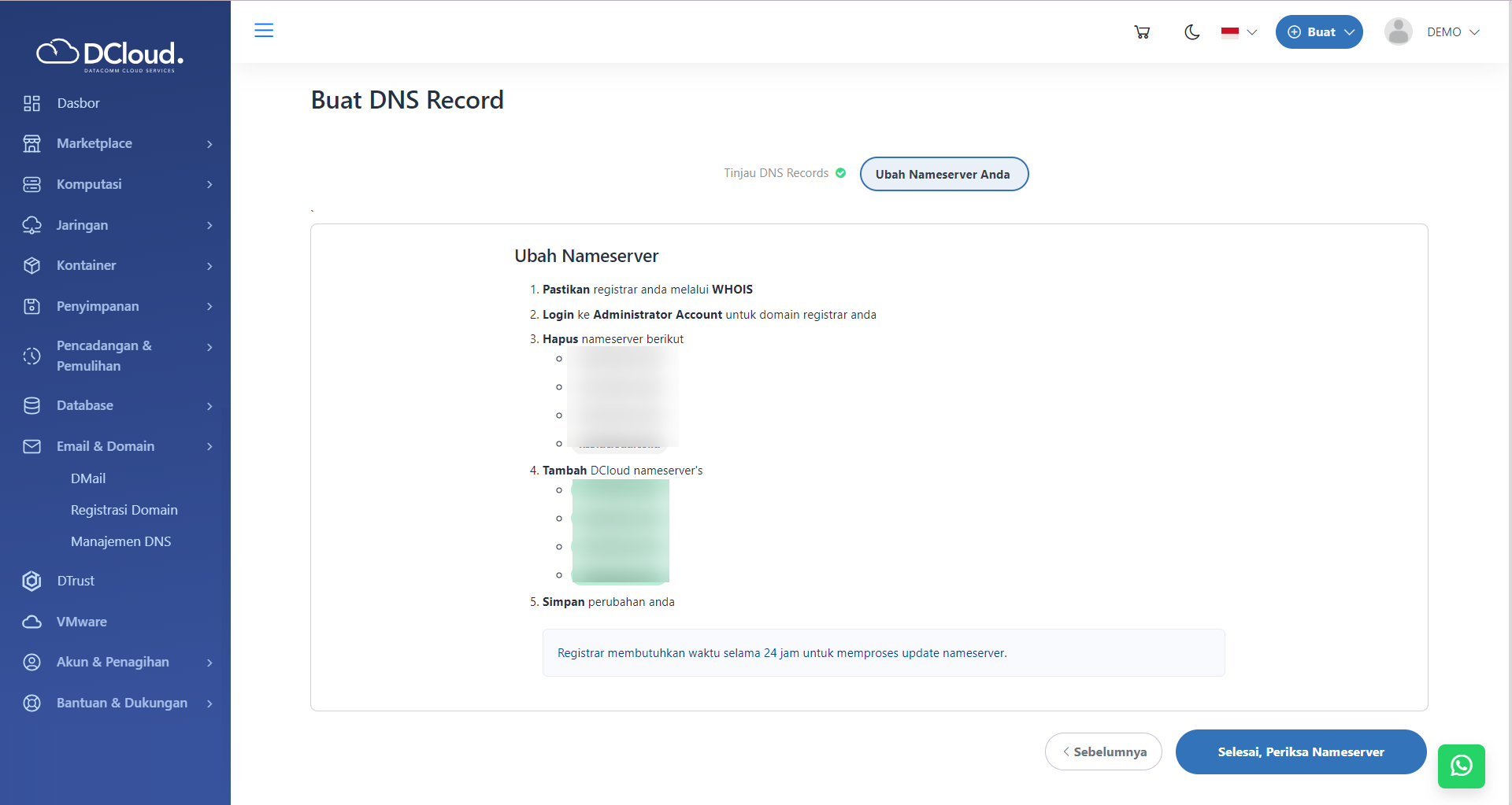 Halaman Tambah Domain