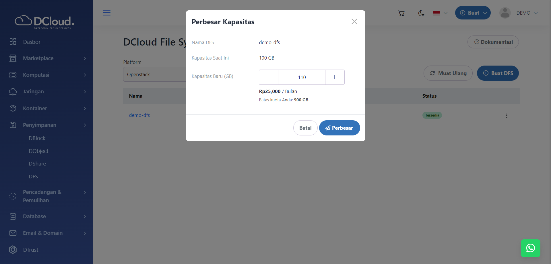 Halaman Perbesar Kapasitas