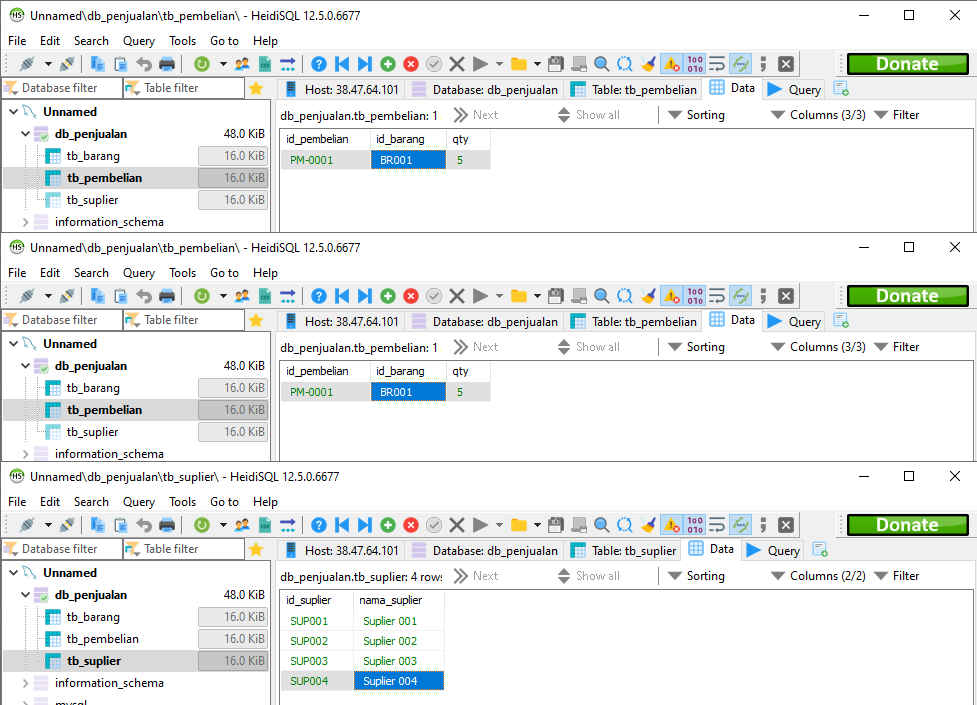 Pemulihan Data Tabel