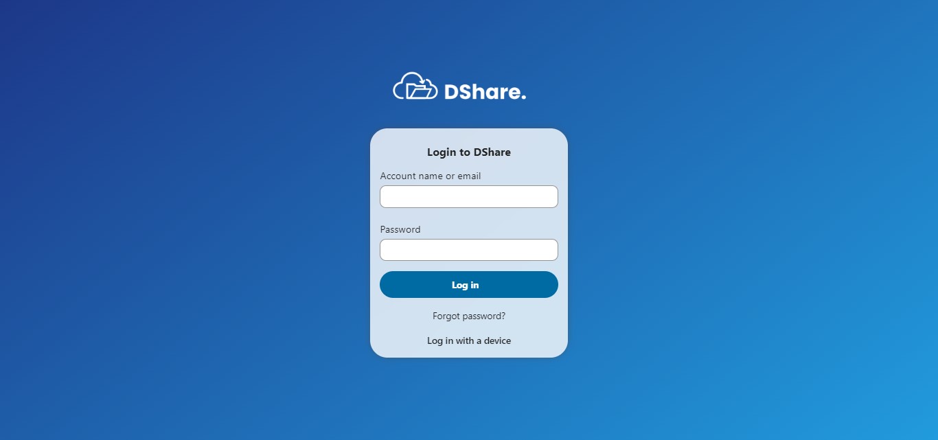 Halaman Login DShare