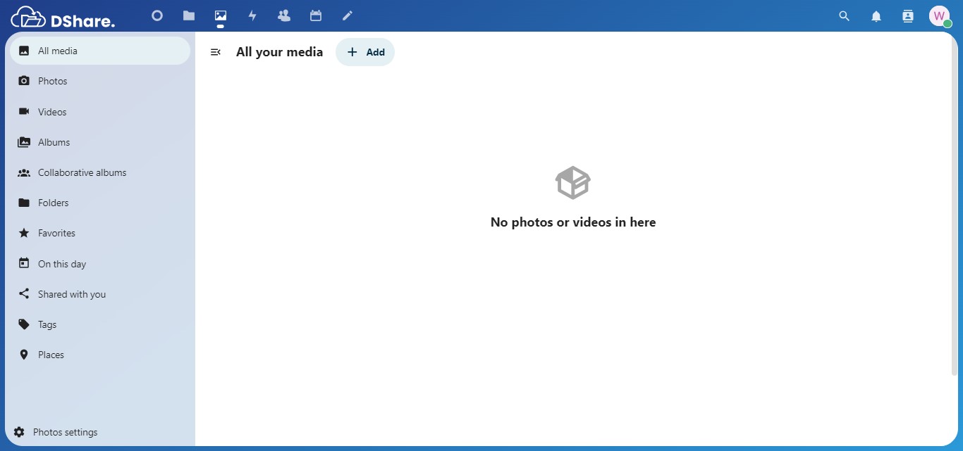 Halaman Photos DShare