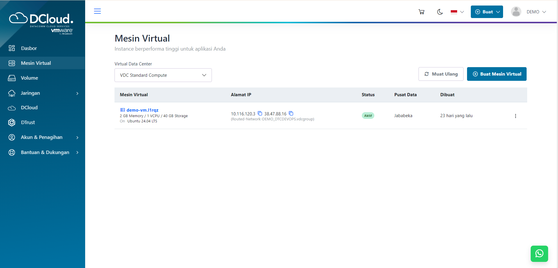 Halaman Mesin Virtual