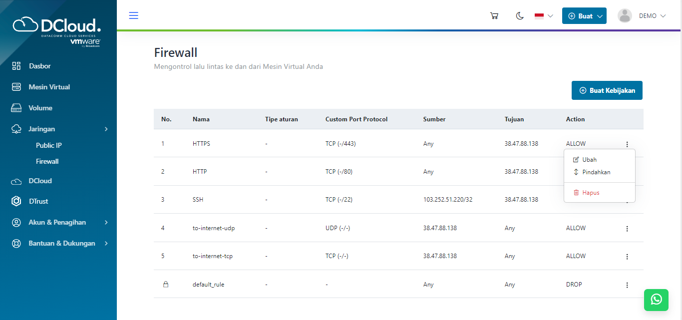 Halaman Pilihan Hapus