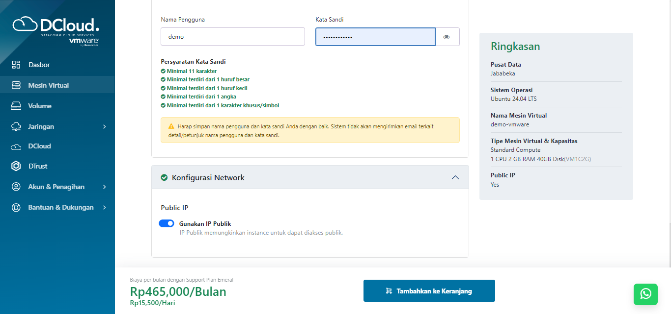 Halaman Konfigurasi Network