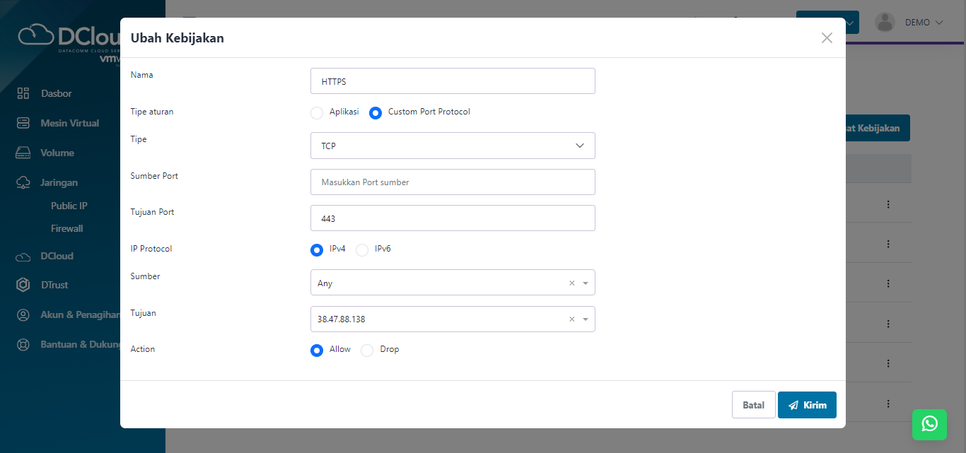 Halaman Ubah Kebijakan