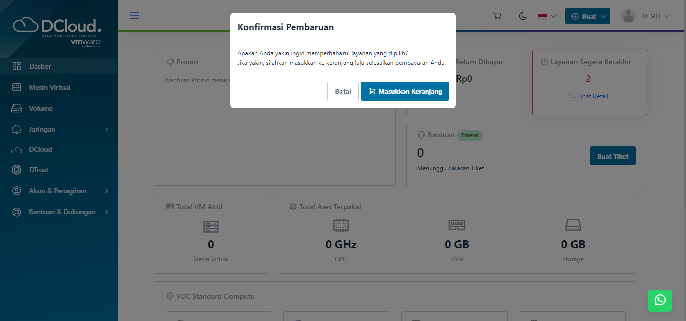 Halaman Konfirmasi Pembaruan
