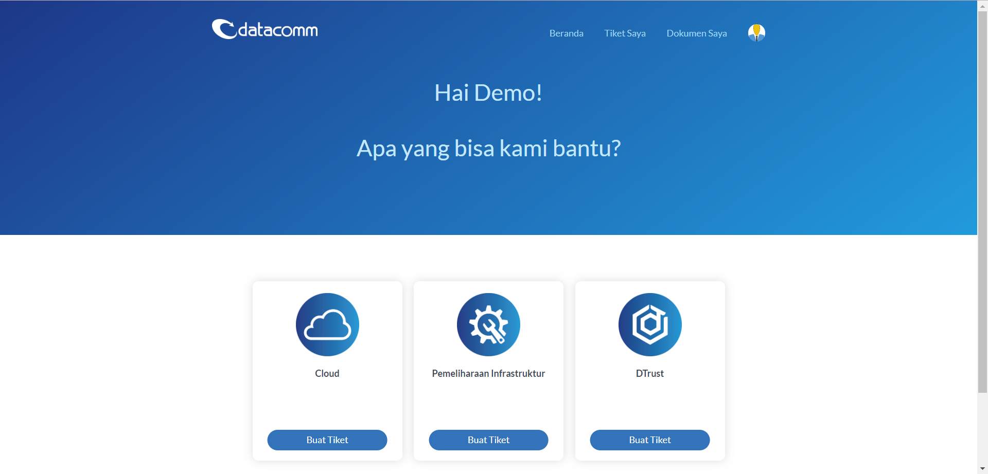 Halaman Pembuatan Tiket